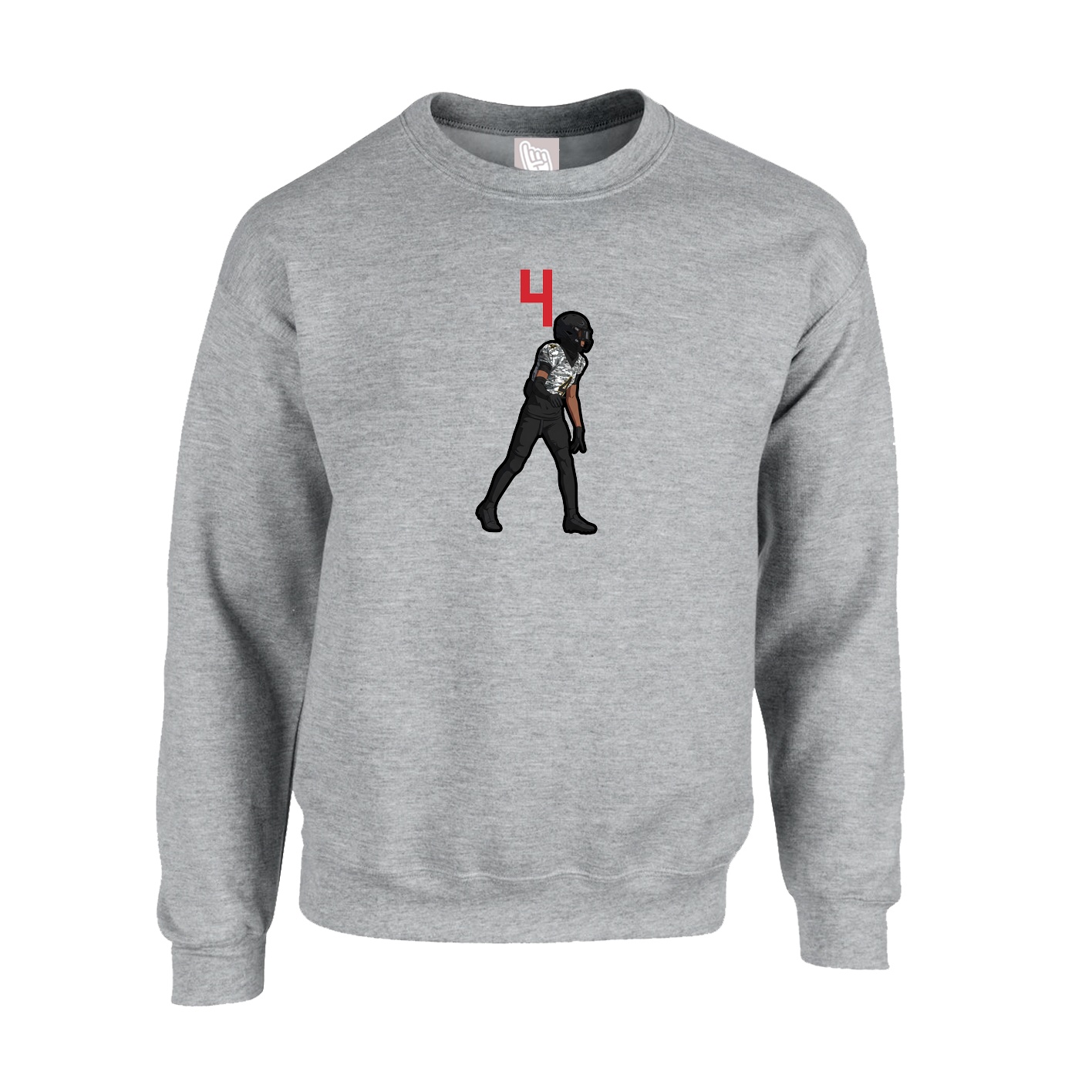 Fleece Crew — Number Top in Grey