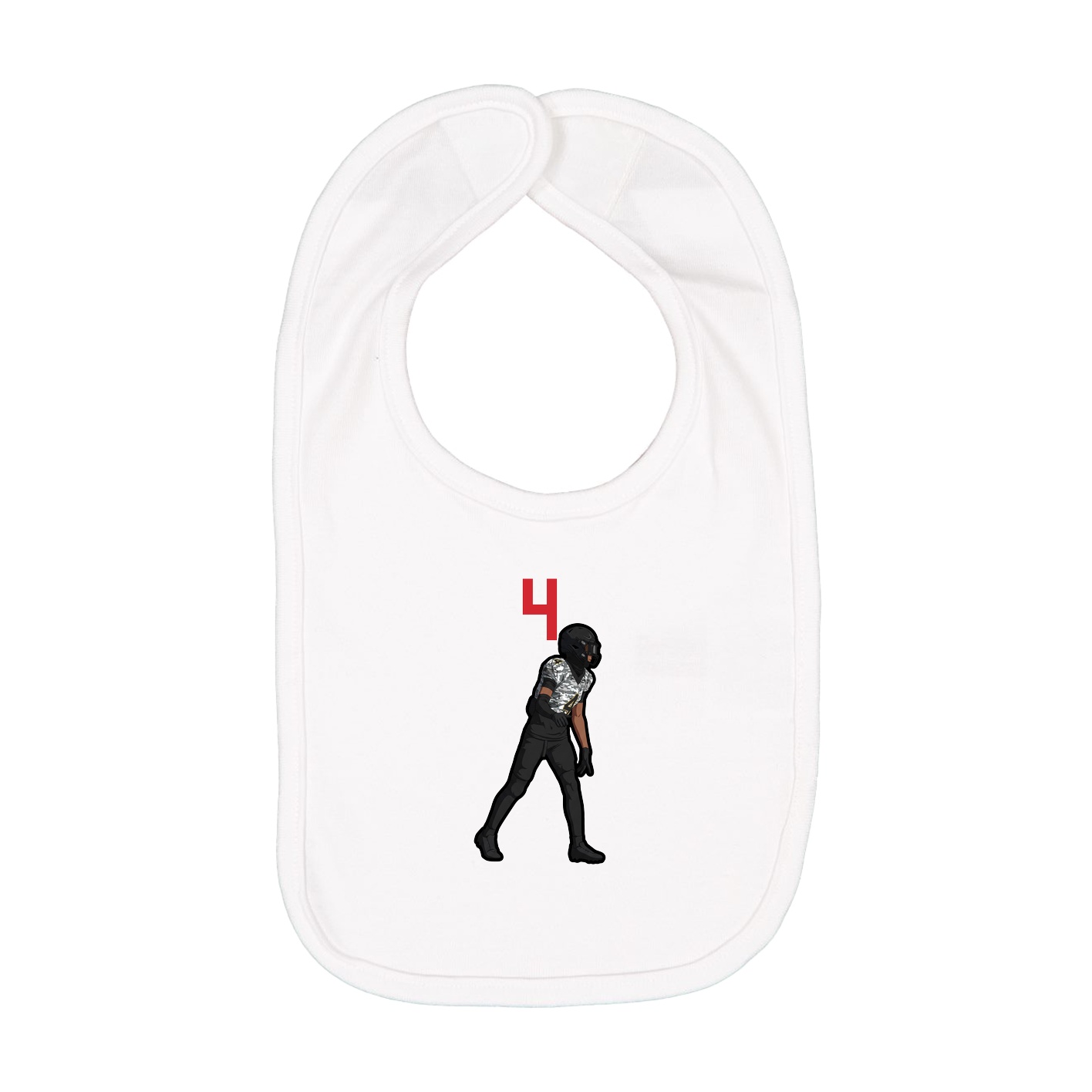 Infant Bib — Number Top in White