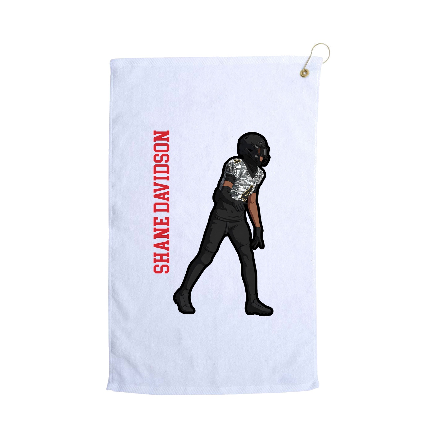 Golf Towel — Name Vertical in White