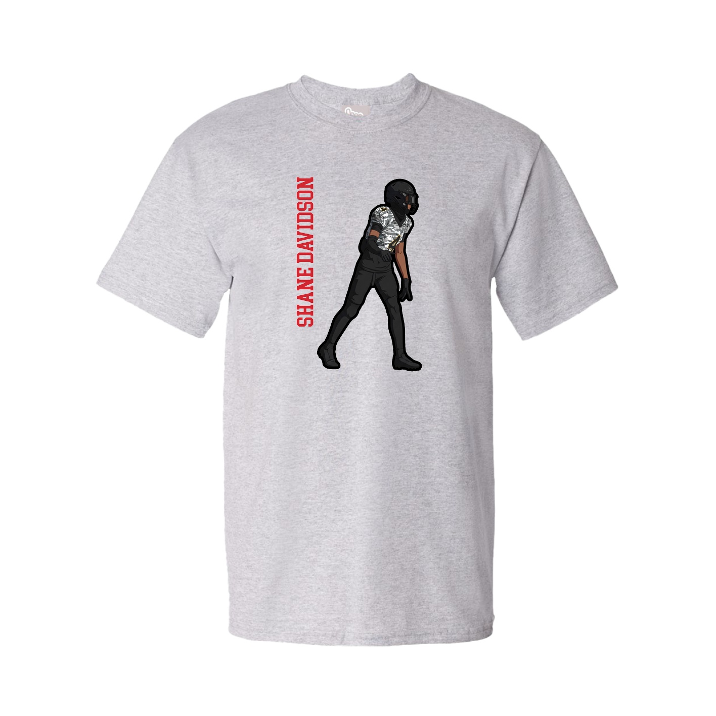 Tee — Name Vertical in Grey