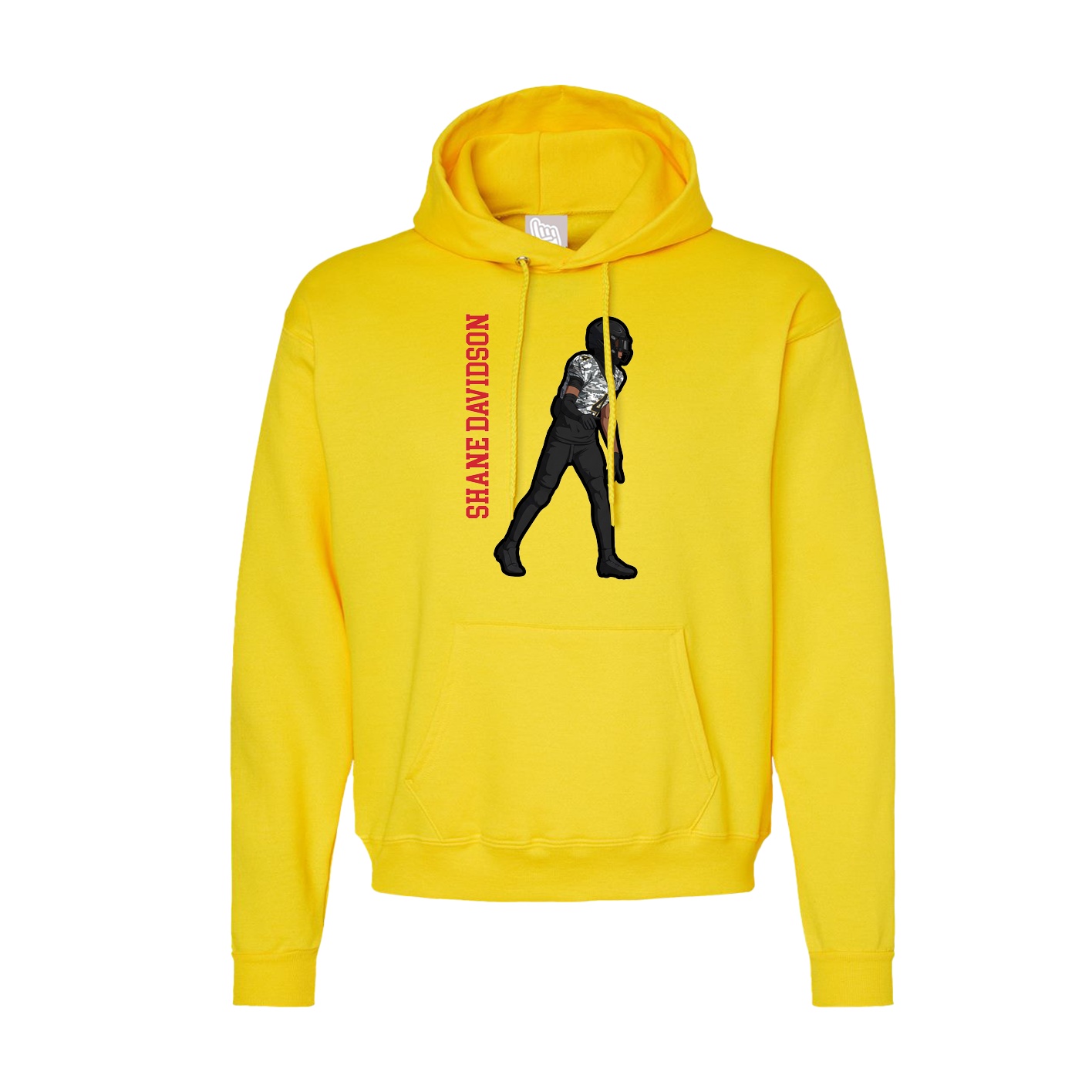 Hoodie — Name Vertical in Yellow