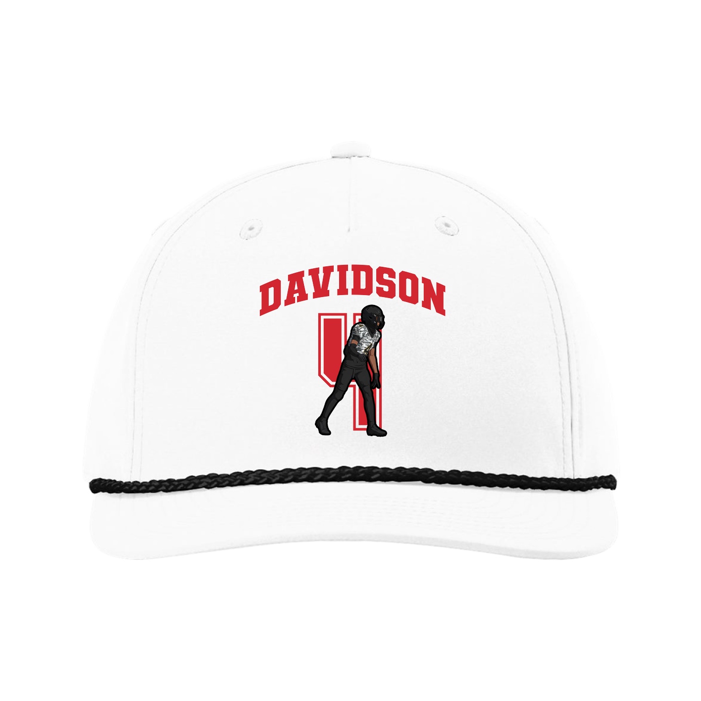 Five-Panel Classic Rope Cap — Number in White