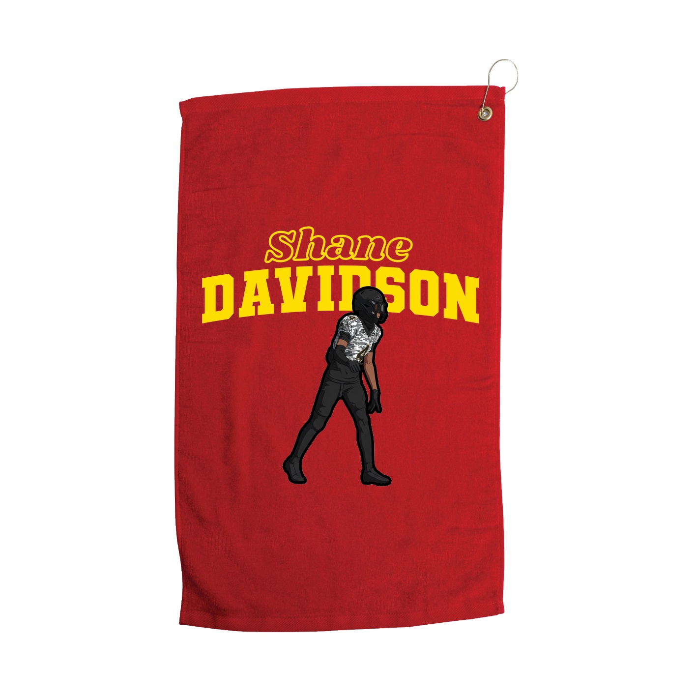 Golf Towel — Name Arch in Red