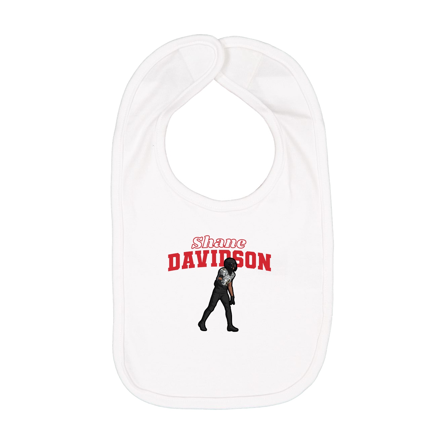 Infant Bib — Name Arch in White