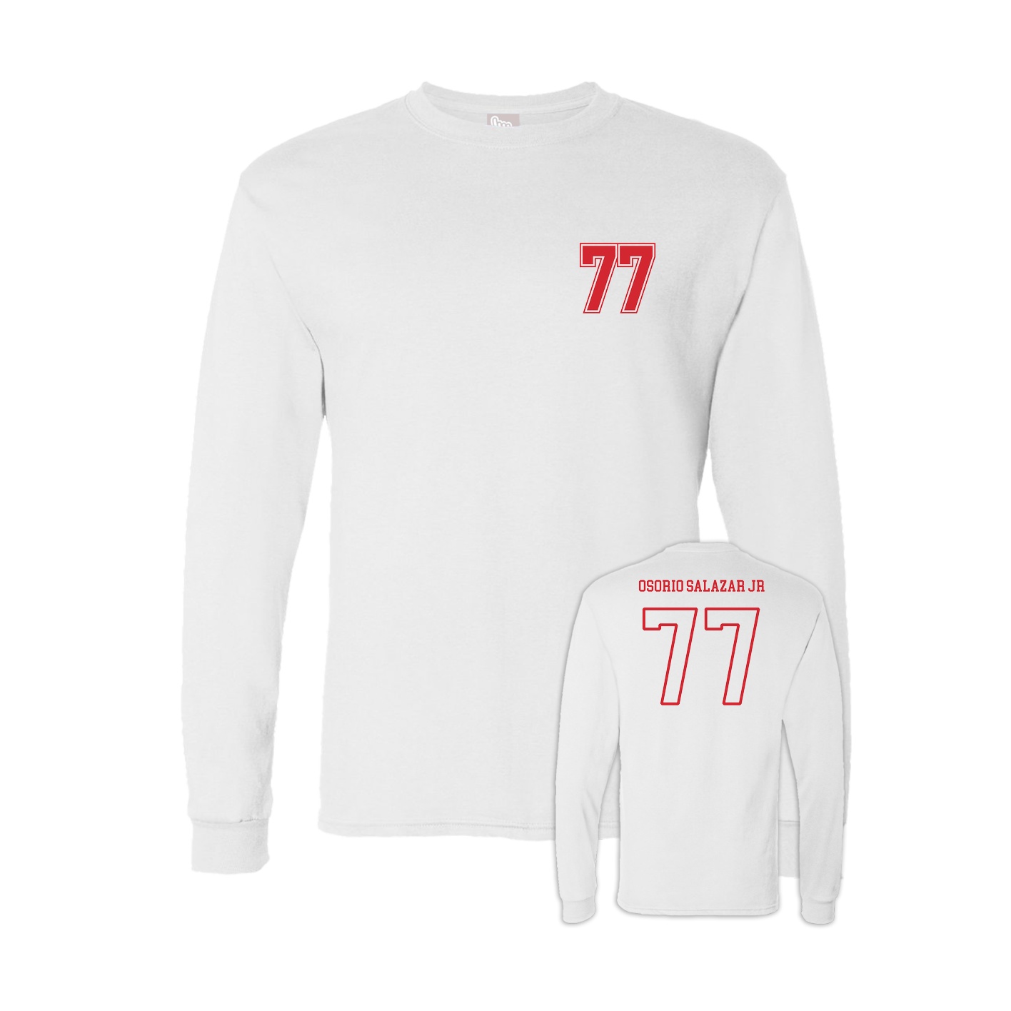 Long Sleeve Tee — Chest Back in White