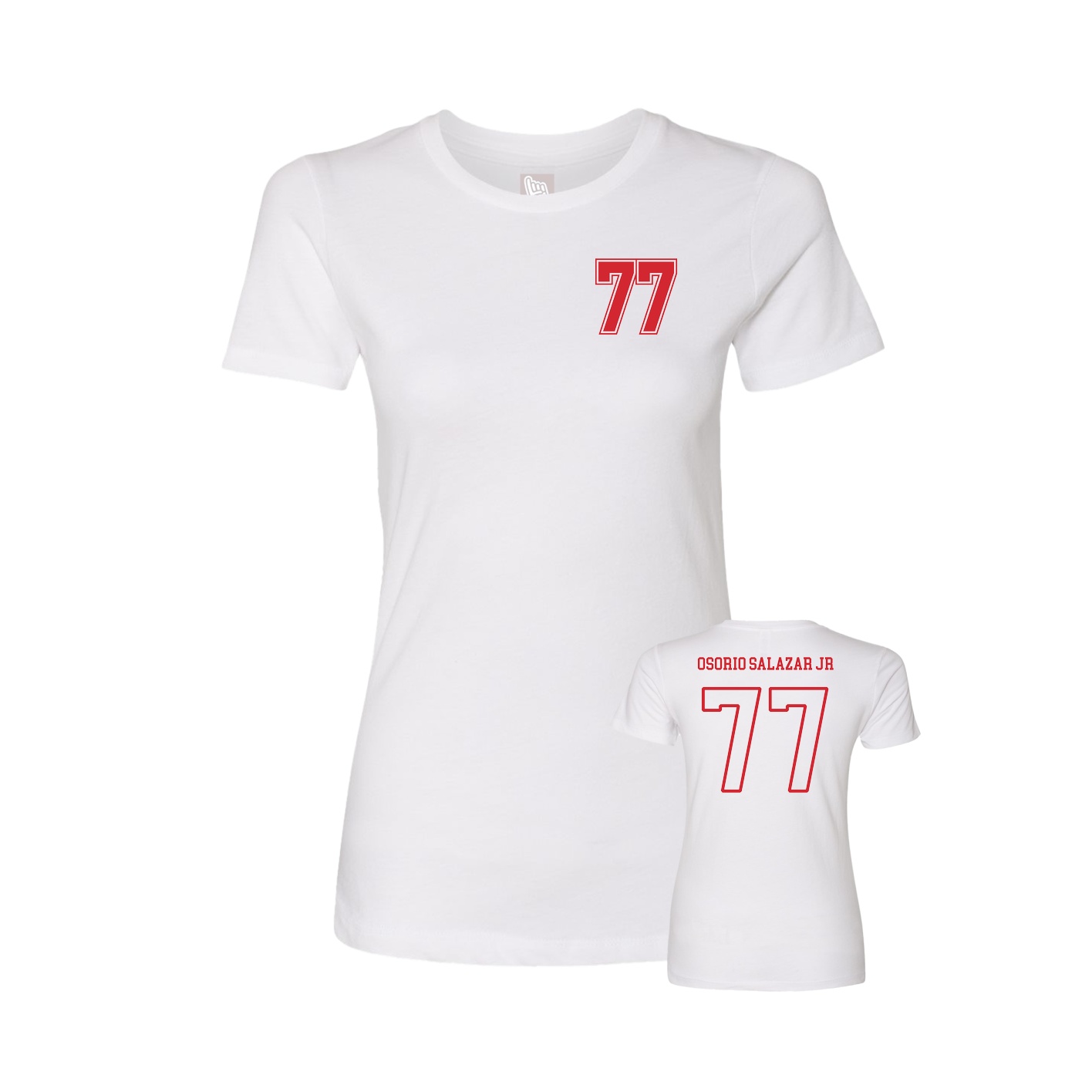 Womens Tee — Chest Back in White