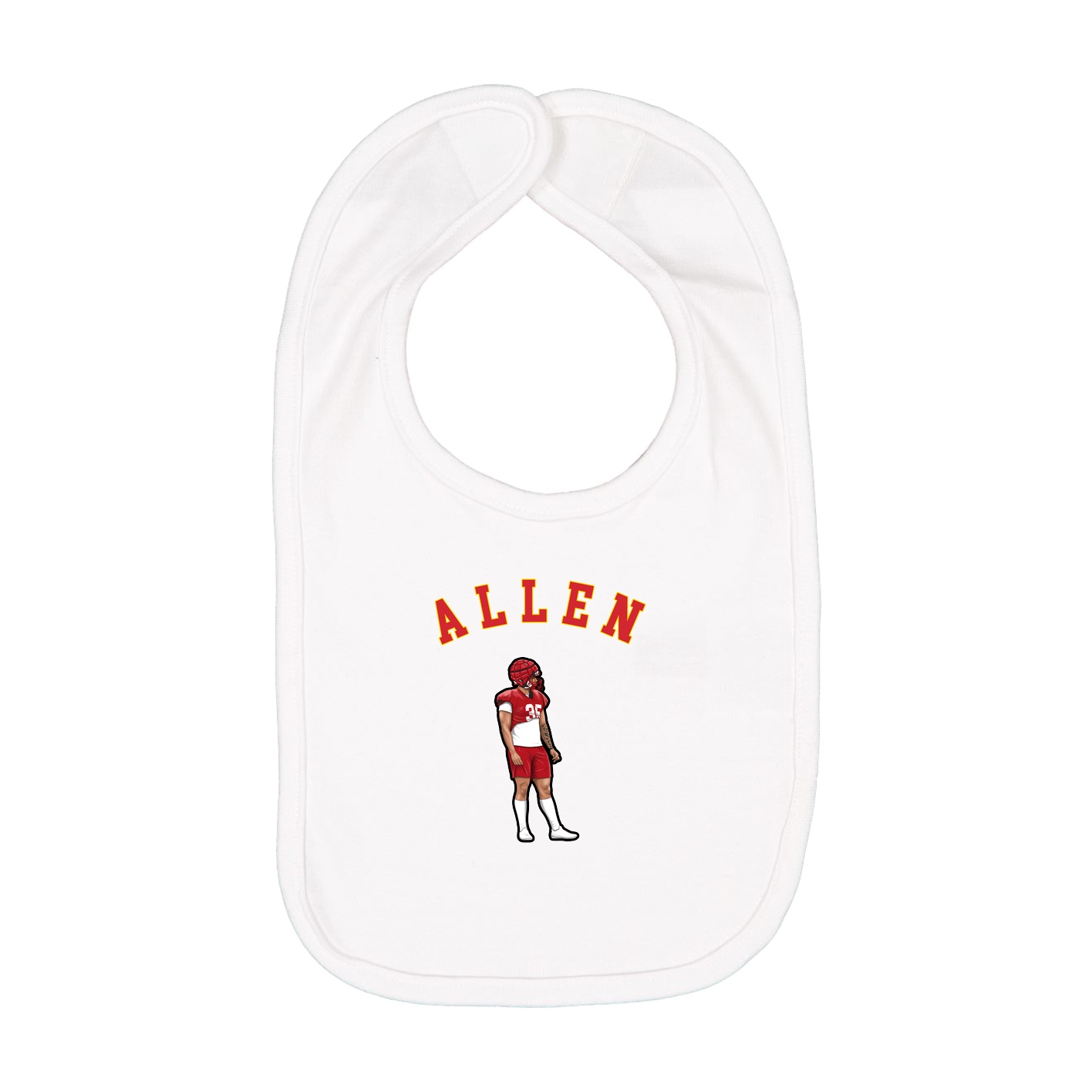 Infant Bib — Shirsey Arch in White