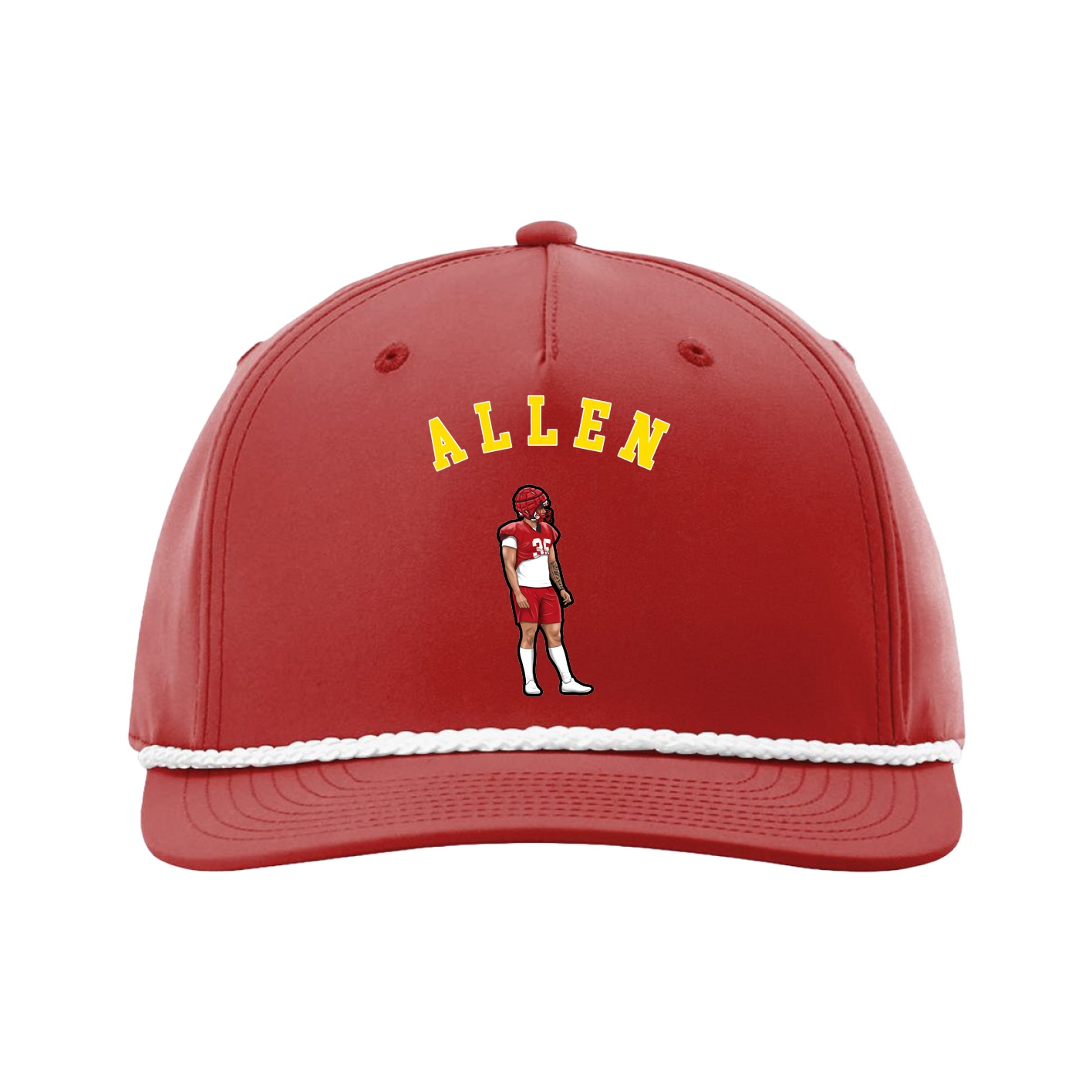 Five-Panel Classic Rope Cap — Shirsey Arch in Red