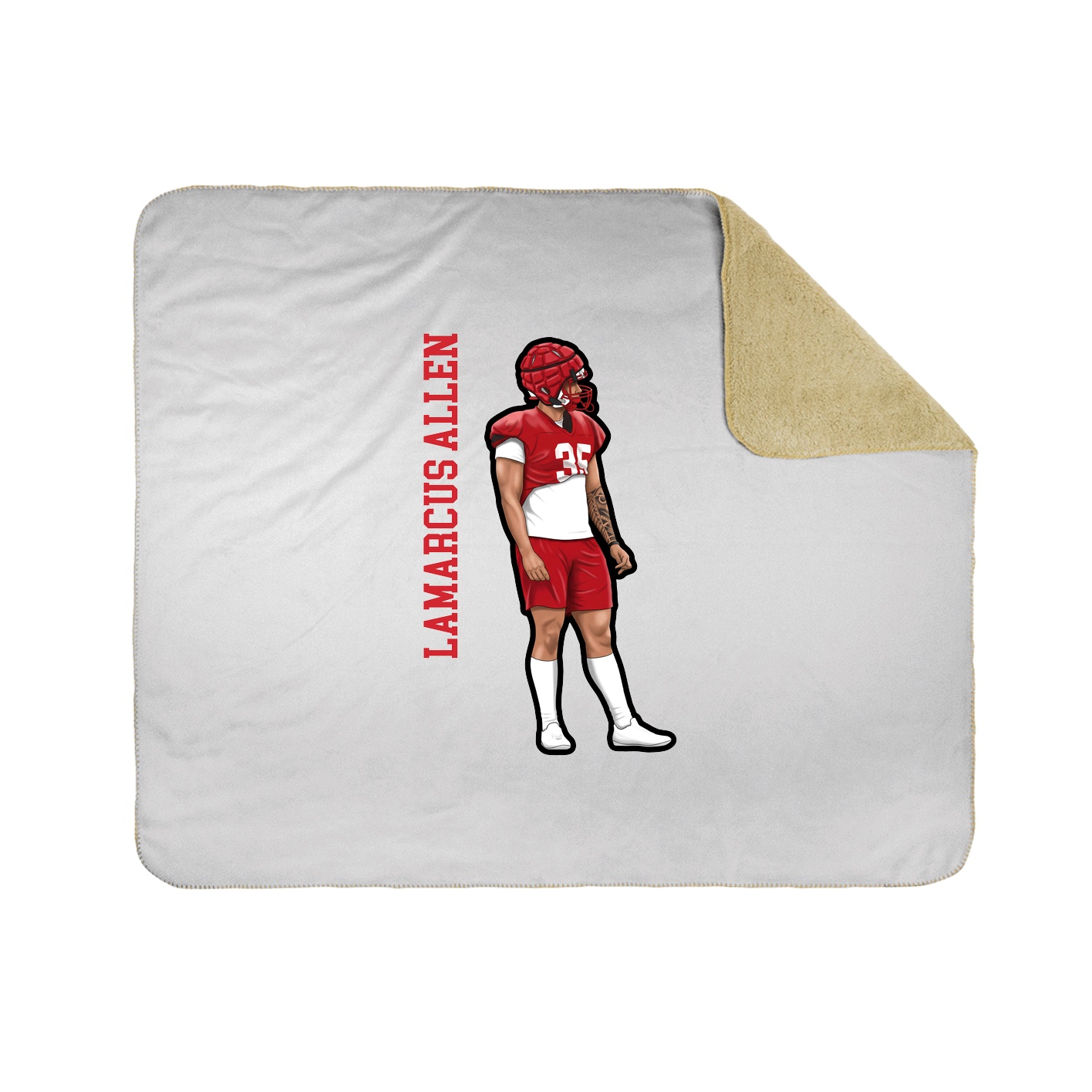 Throw Blanket — Name Vertical in White