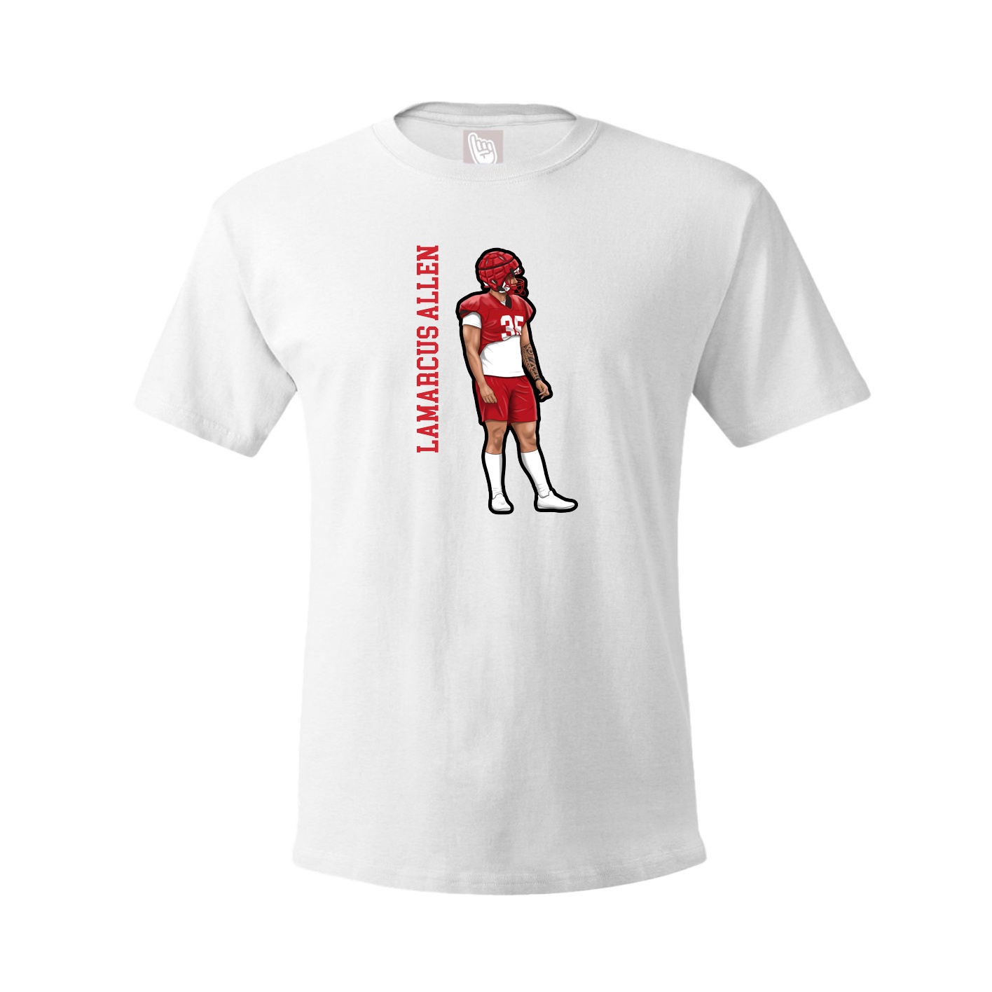 Tee — Name Vertical in White