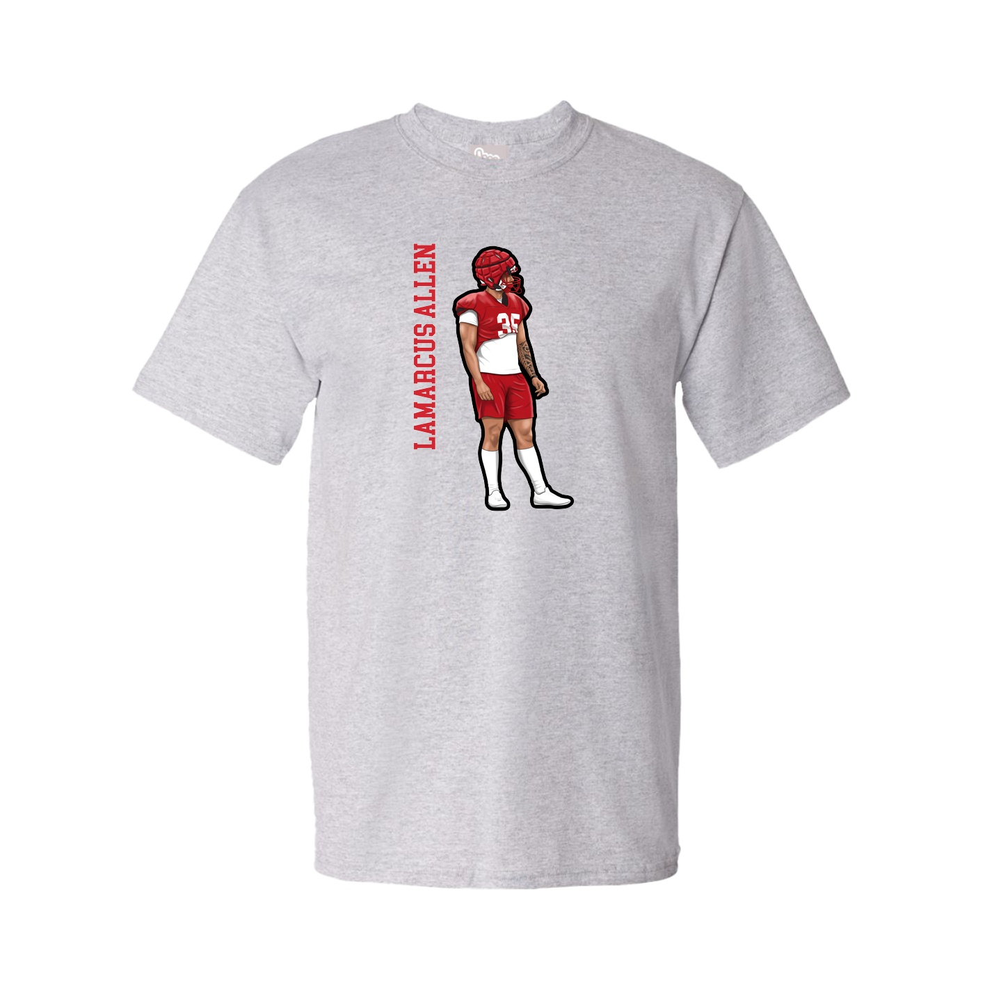 Youth Tee — Name Vertical in Grey