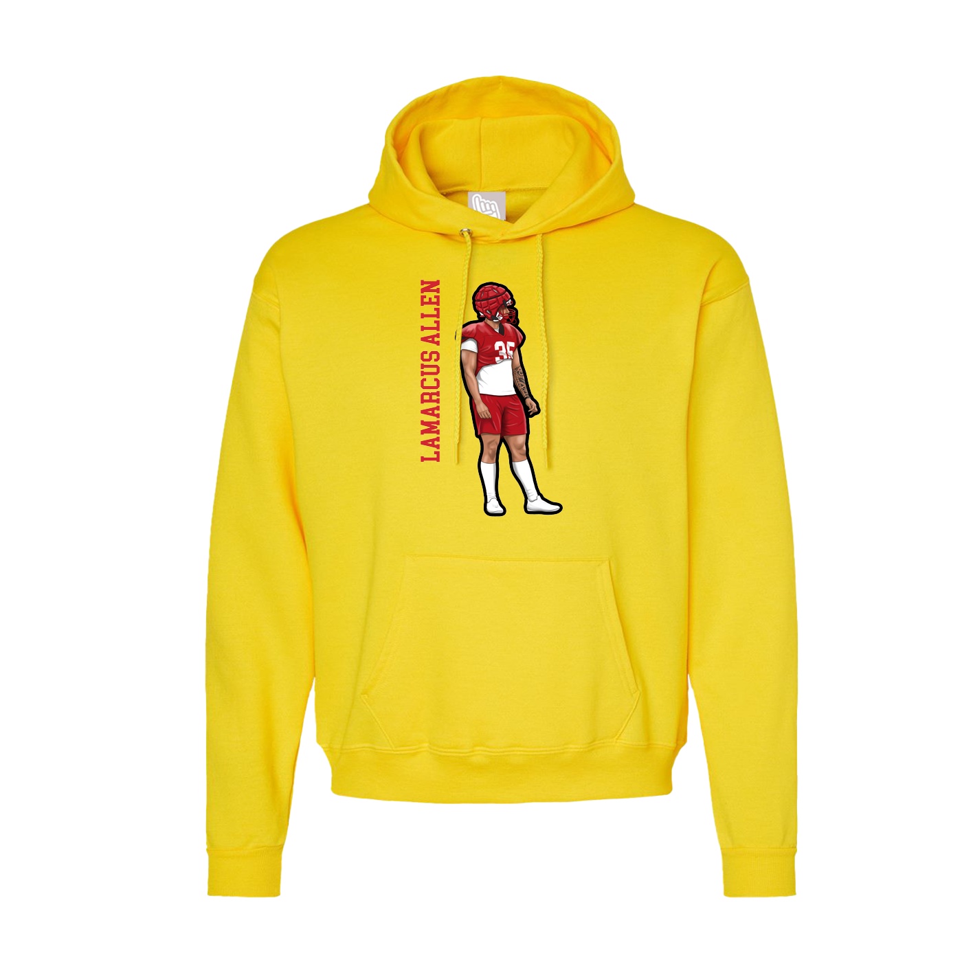 Hoodie — Name Vertical in Yellow