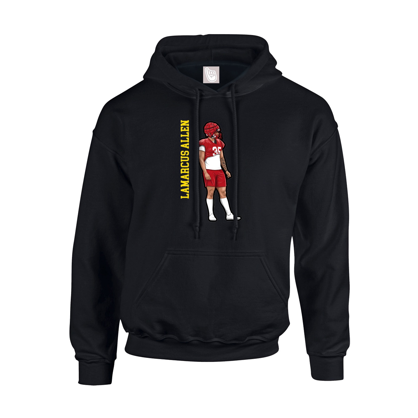 Youth Hoodie — Name Vertical in Black