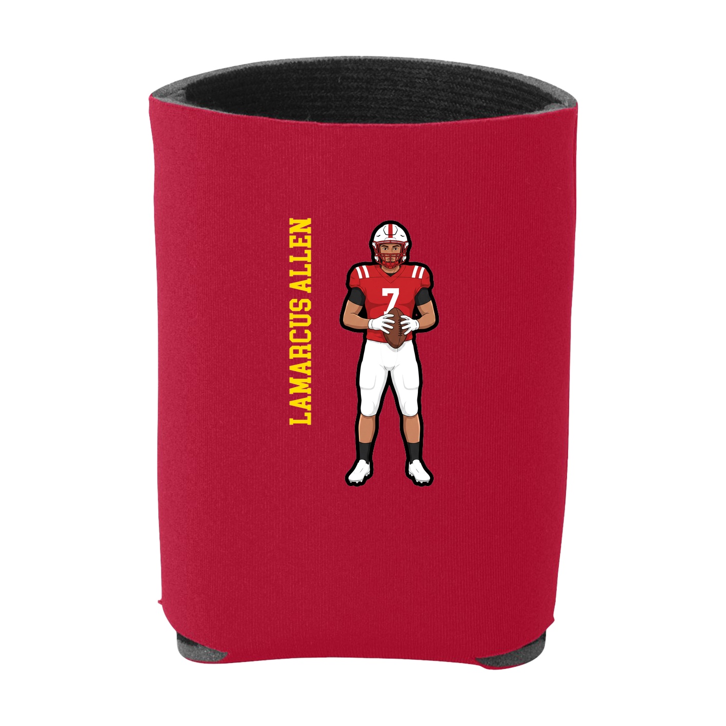 Can Holder — Name Vertical in Red