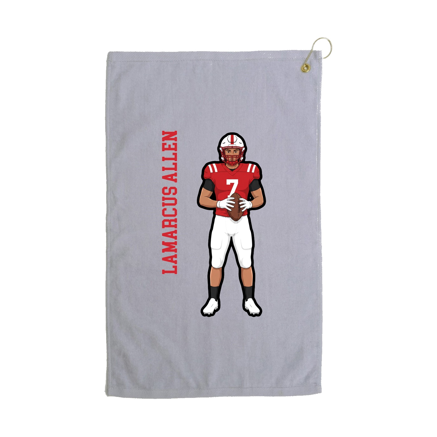Golf Towel — Name Vertical in Grey