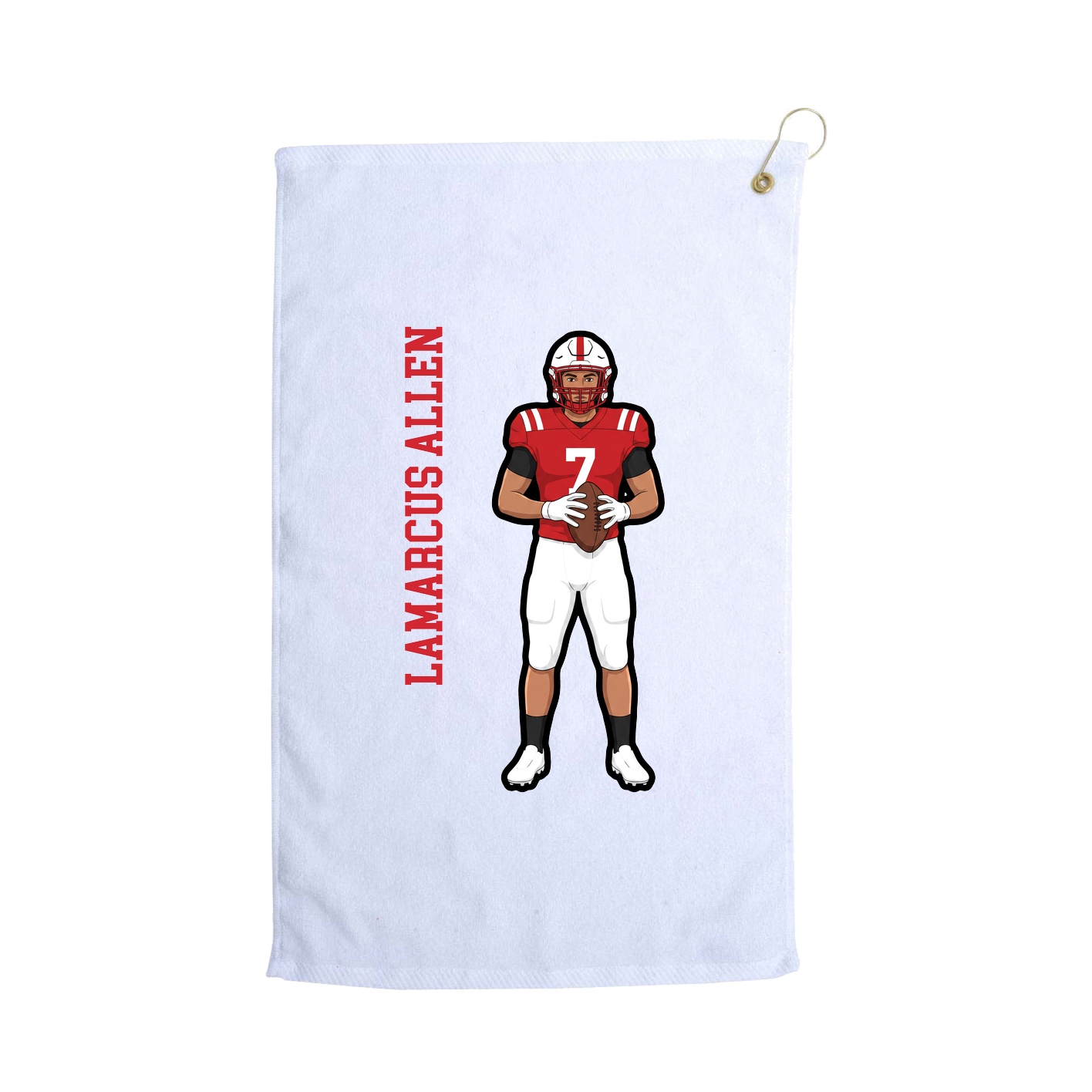 Golf Towel — Name Vertical in White