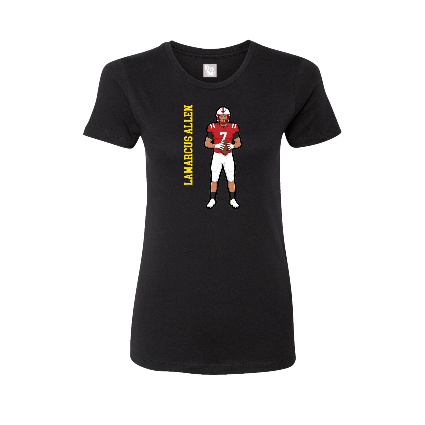 Womens Tee — Name Vertical in Black