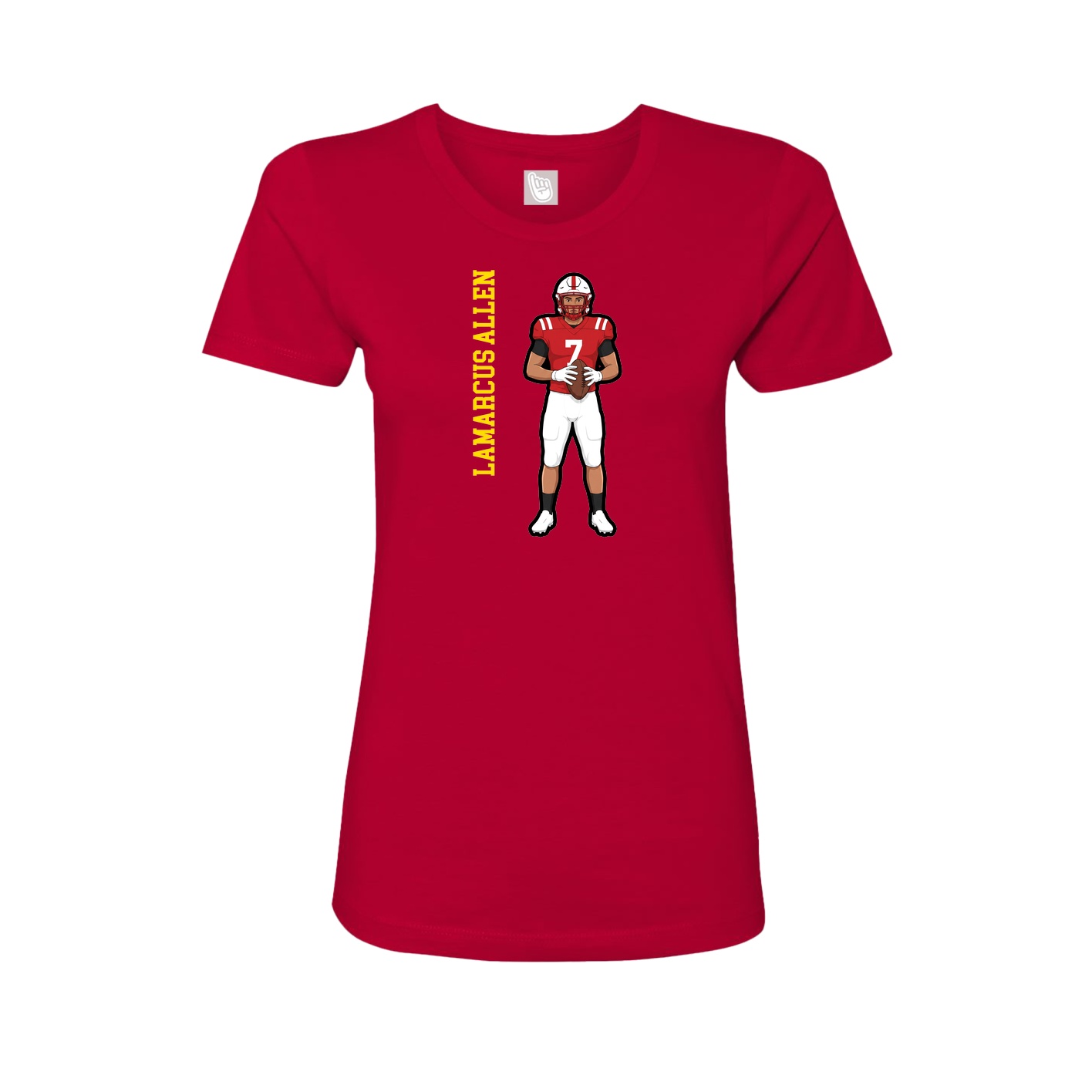 Womens Tee — Name Vertical in Red