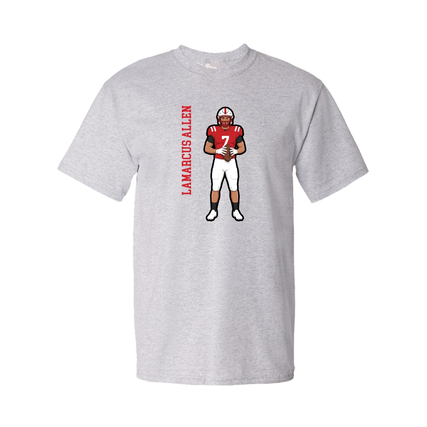 Youth Tee — Name Vertical in Grey