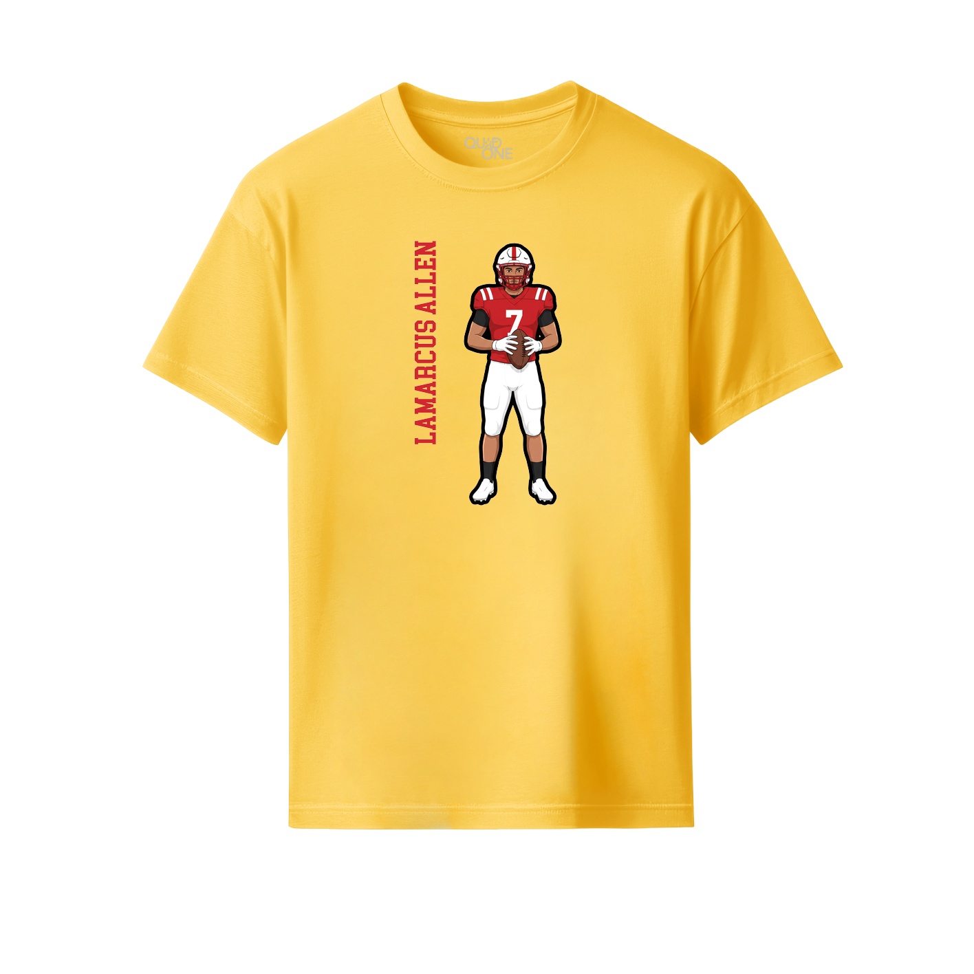 Youth Tee — Name Vertical in Yellow