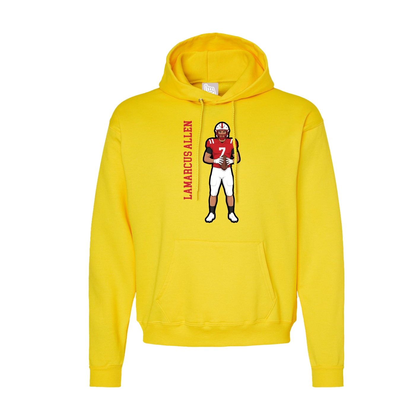 Hoodie — Name Vertical in Yellow