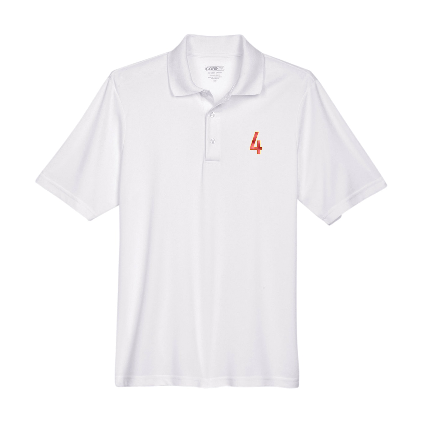 Performance Polo — Front Shirsy in White