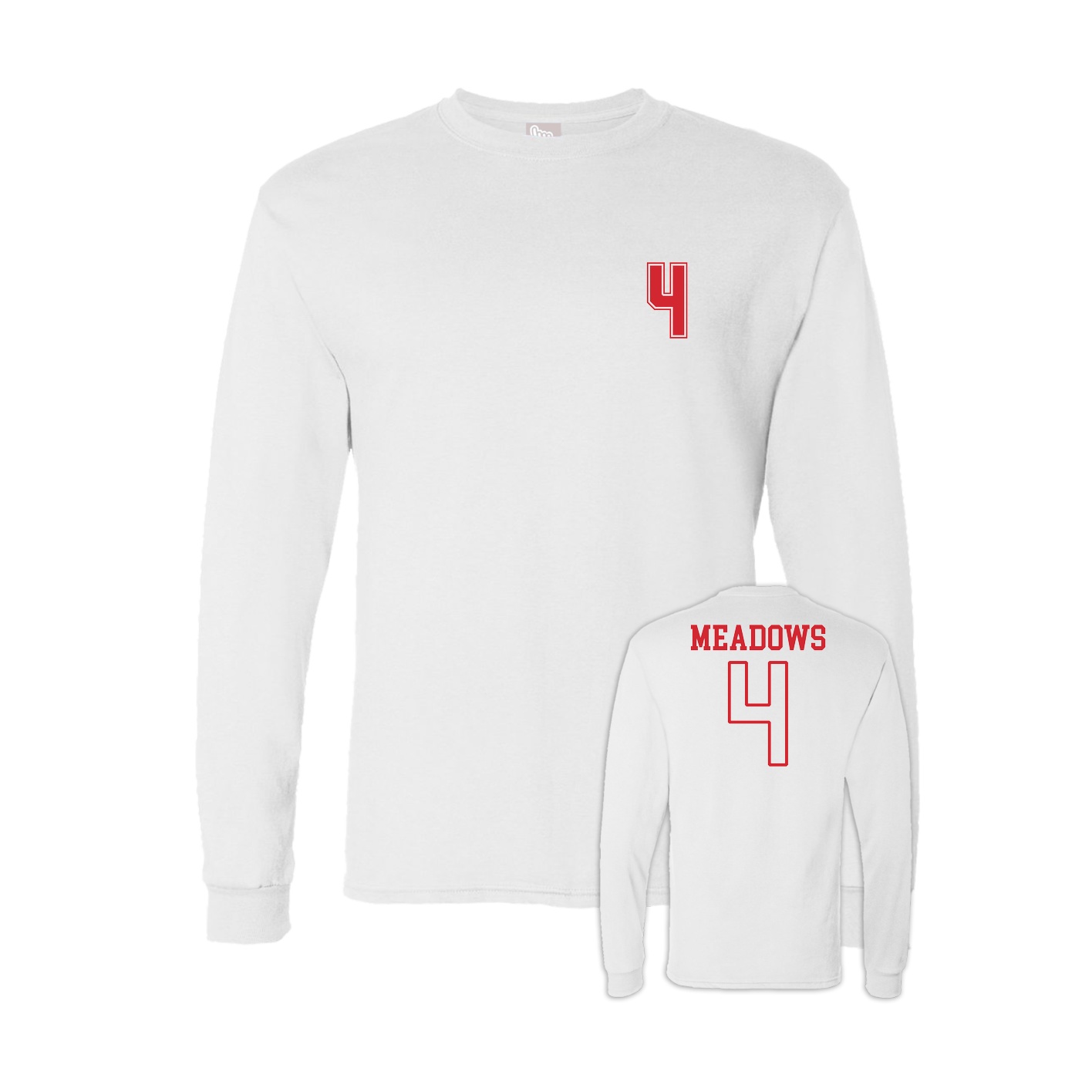 Long Sleeve Tee — Chest Back in White