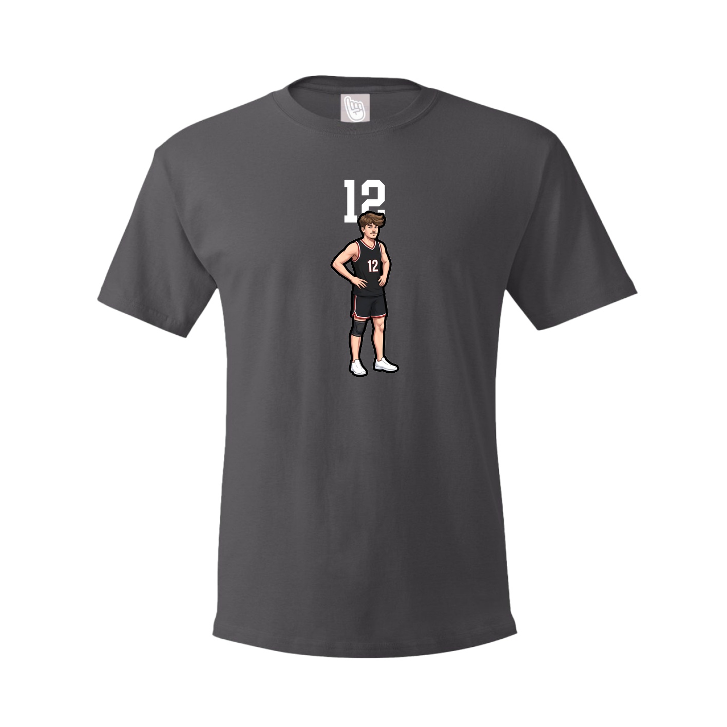 Youth Tee — Number Top in Grey
