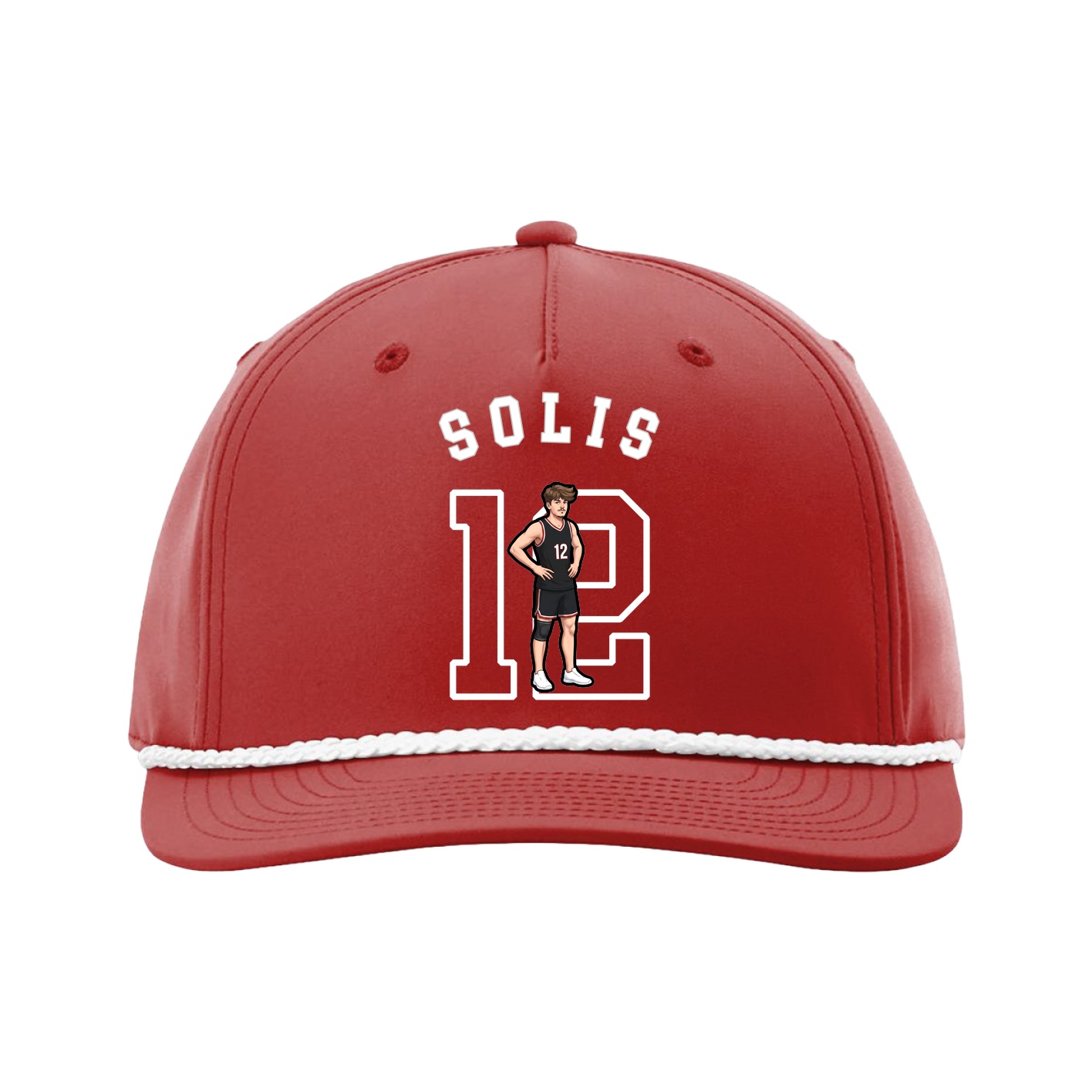 Five-Panel Classic Rope Cap — Shirsey Arch in Red