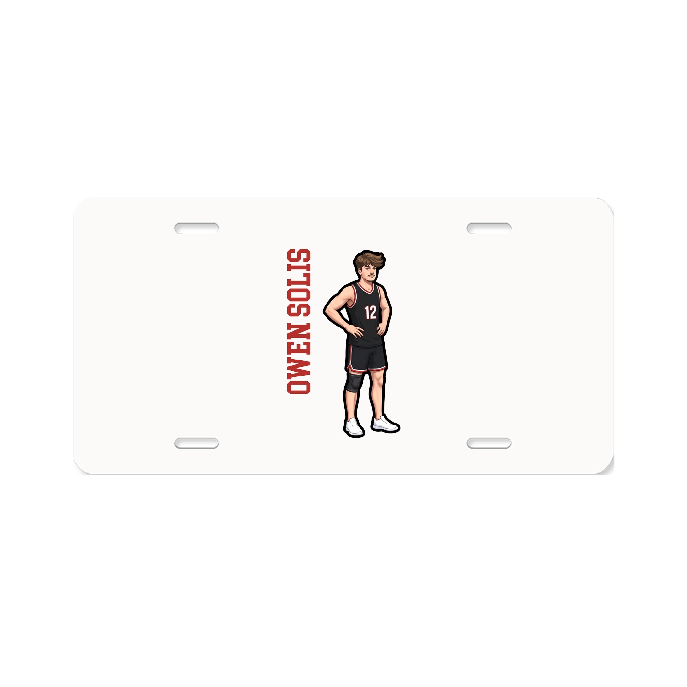 License Plate — Name Vertical in Classic