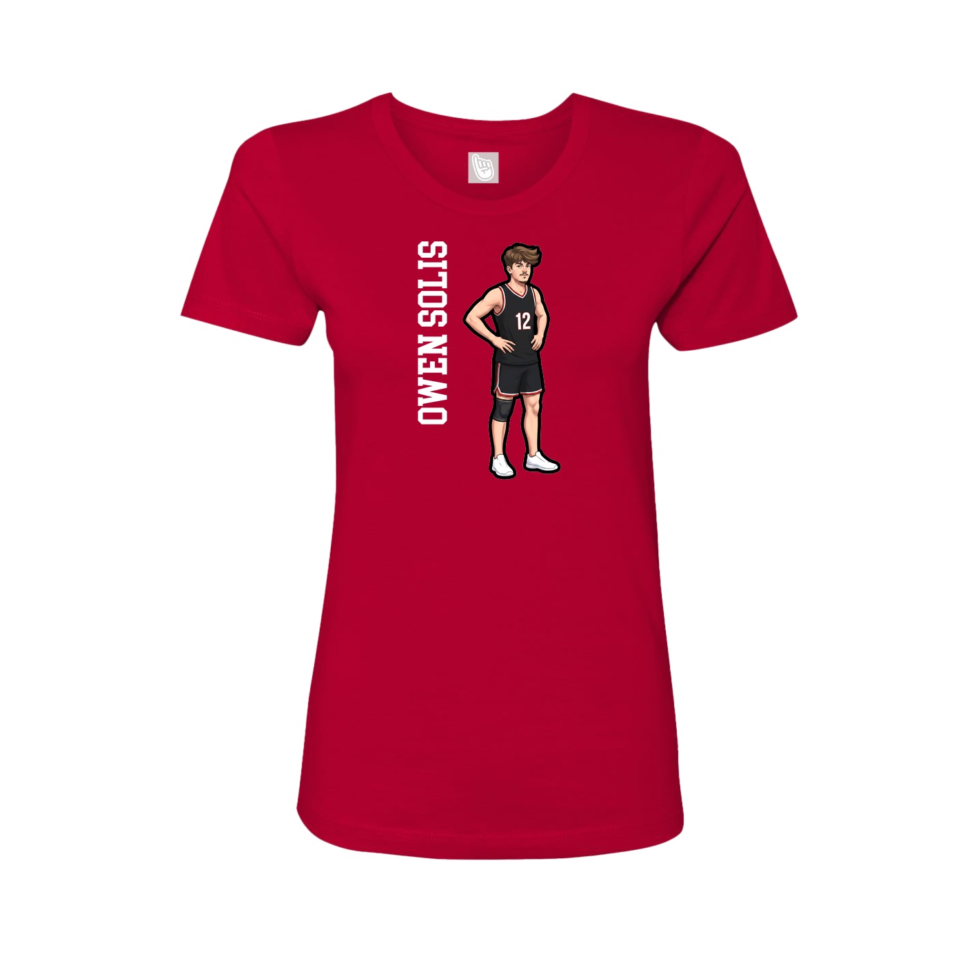 Womens Tee — Name Vertical in Red