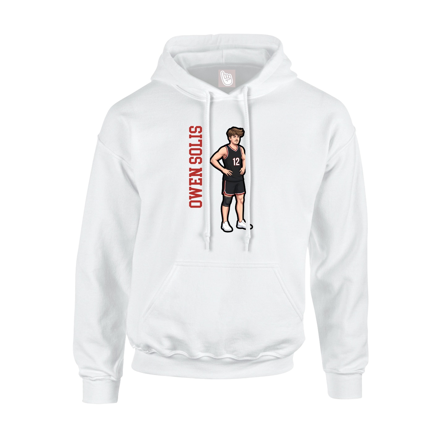 Youth Hoodie — Name Vertical in White