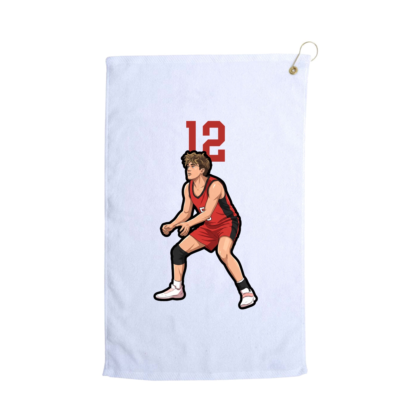 Golf Towel — Number Top in White