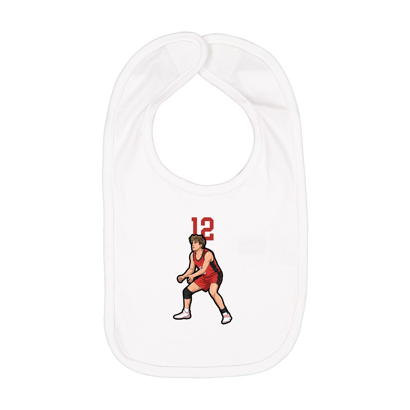 Infant Bib — Number Top in White