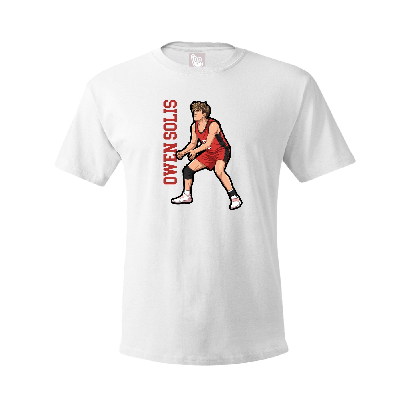 Tee — Name Vertical in White