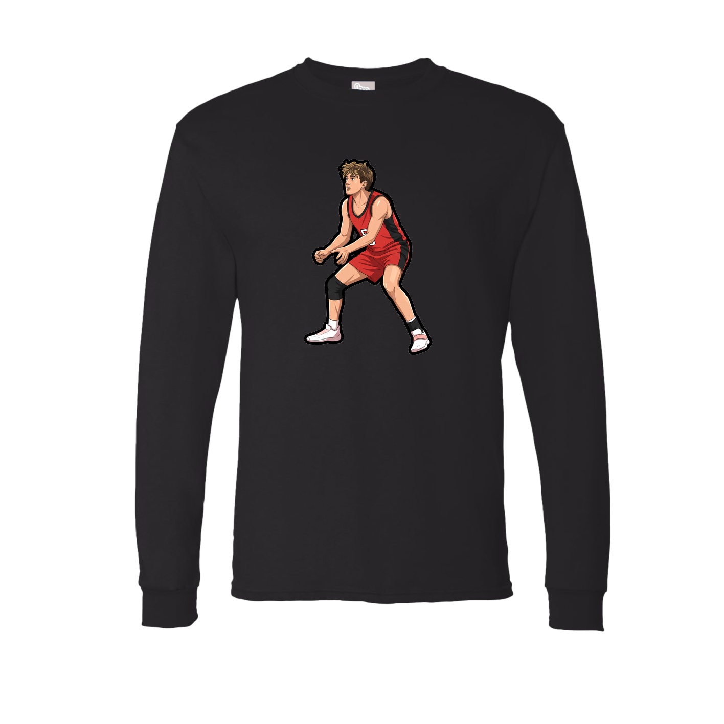 Long Sleeve Tee — Name Vertical in Black