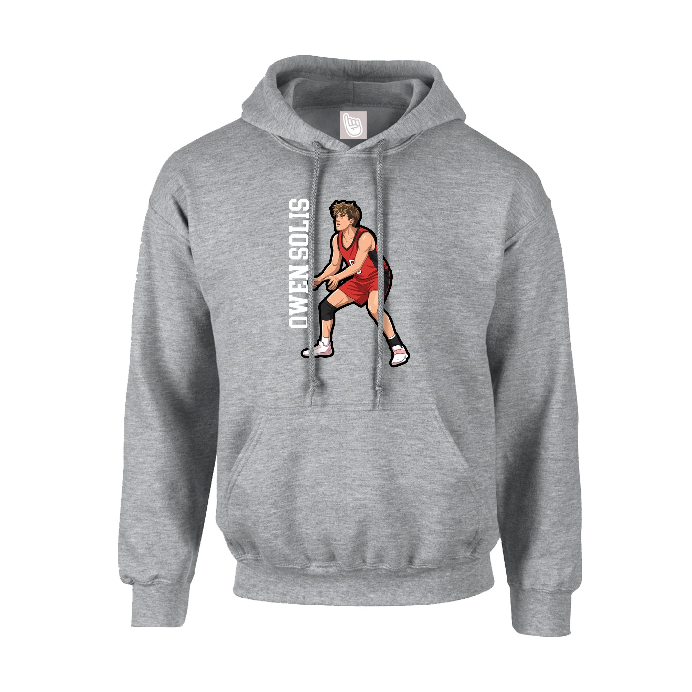 Youth Hoodie — Name Vertical in Grey