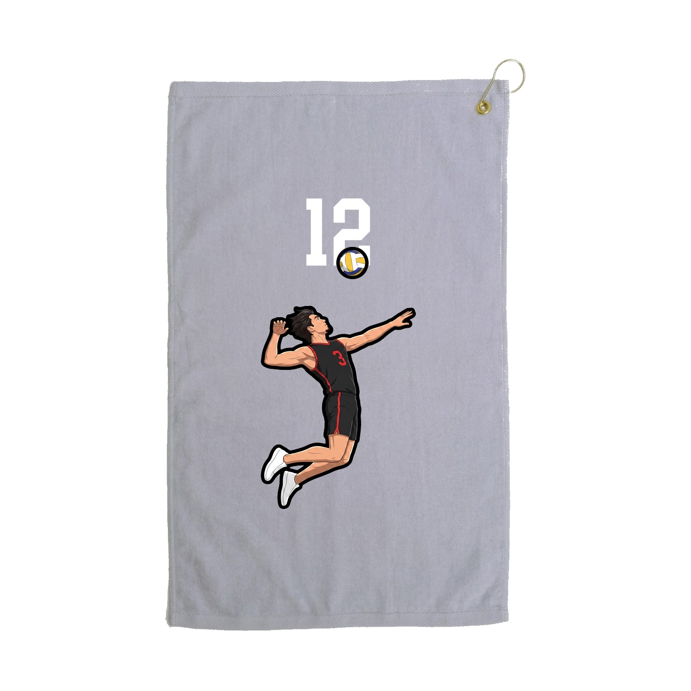 Golf Towel — Number Top in Grey