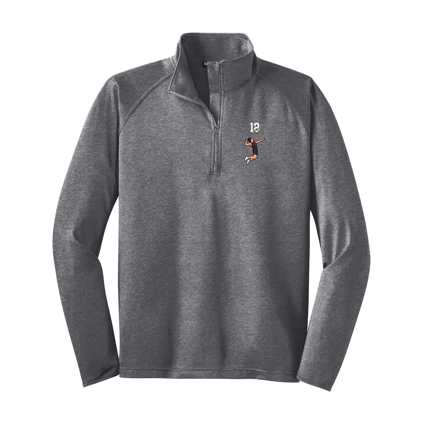 Q-Zip Pullover — Number Top in Grey