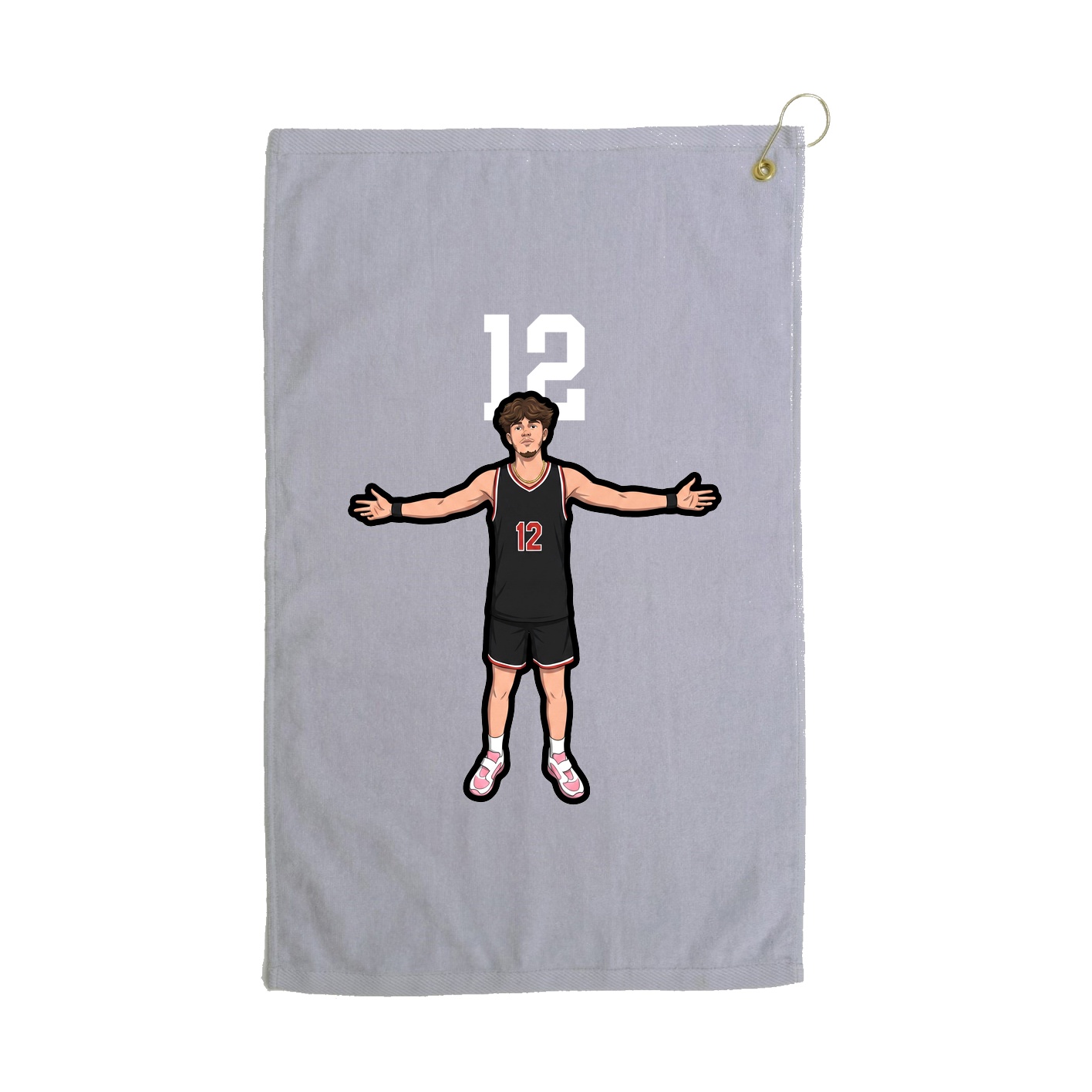 Golf Towel — Number Top in Grey