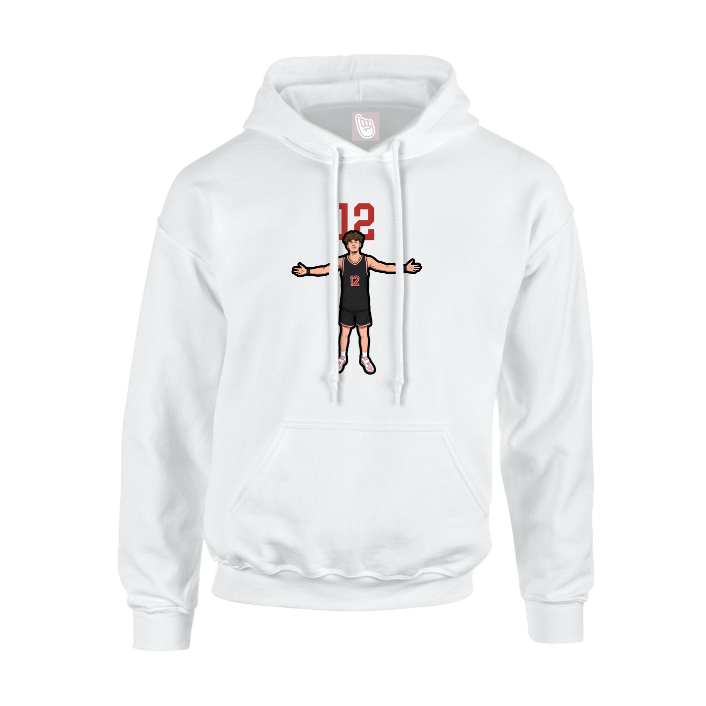 Hoodie — Number Top in White