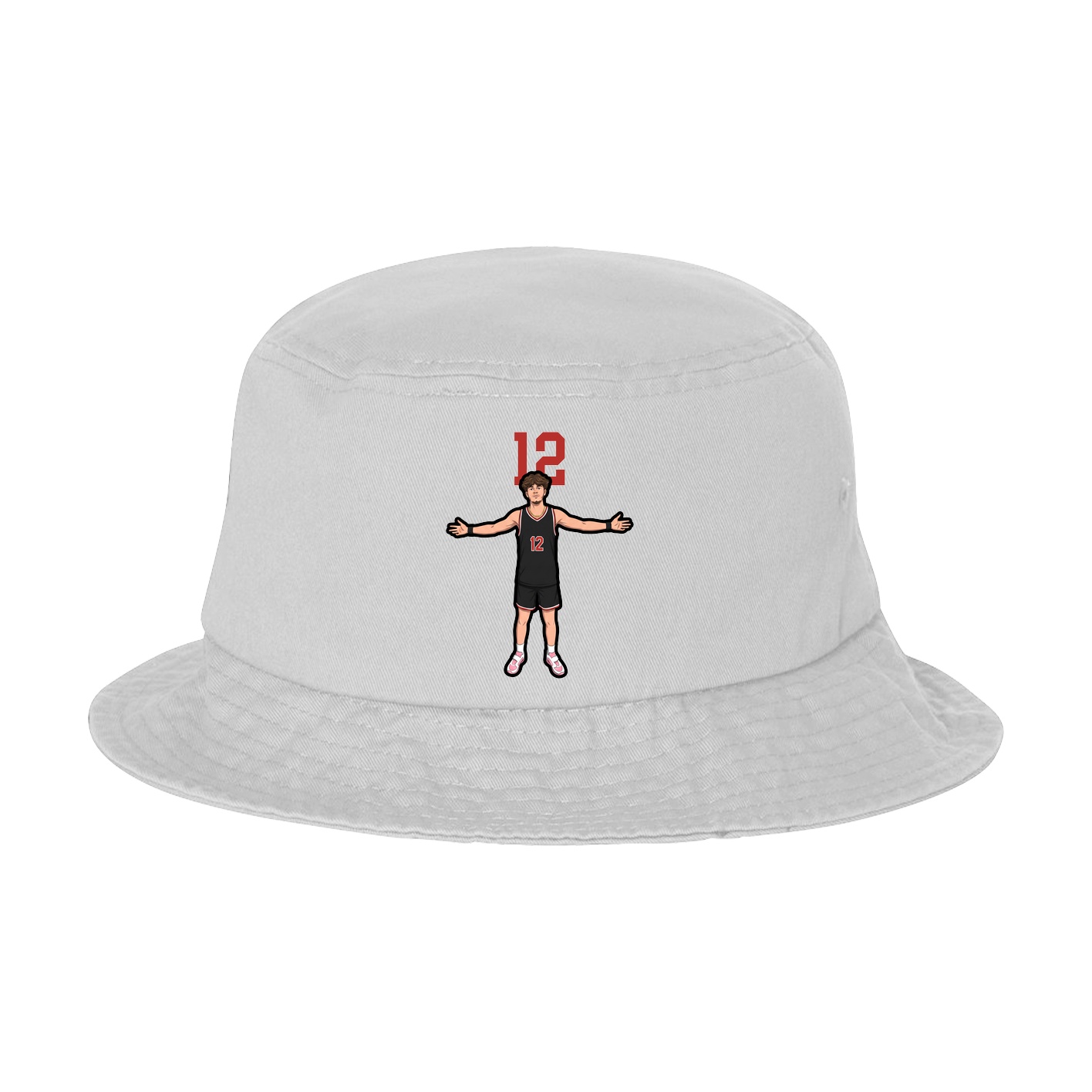 Bucket Cap — Number Top in White