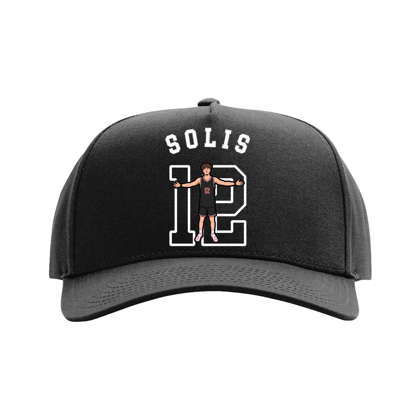 Full Fabric Five-Panel Champ Cap — Shirsey Arch in Black