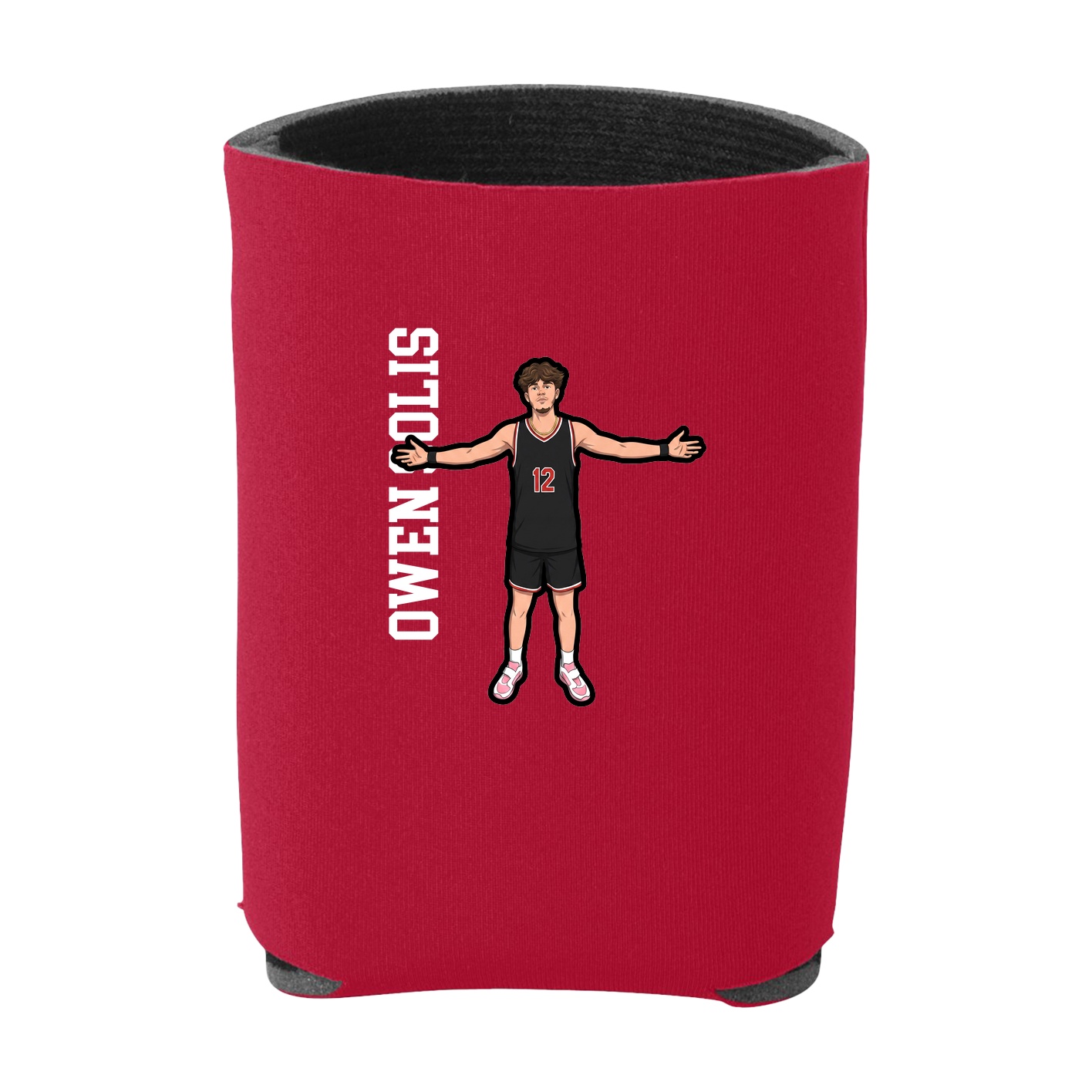 Can Holder — Name Vertical in Red