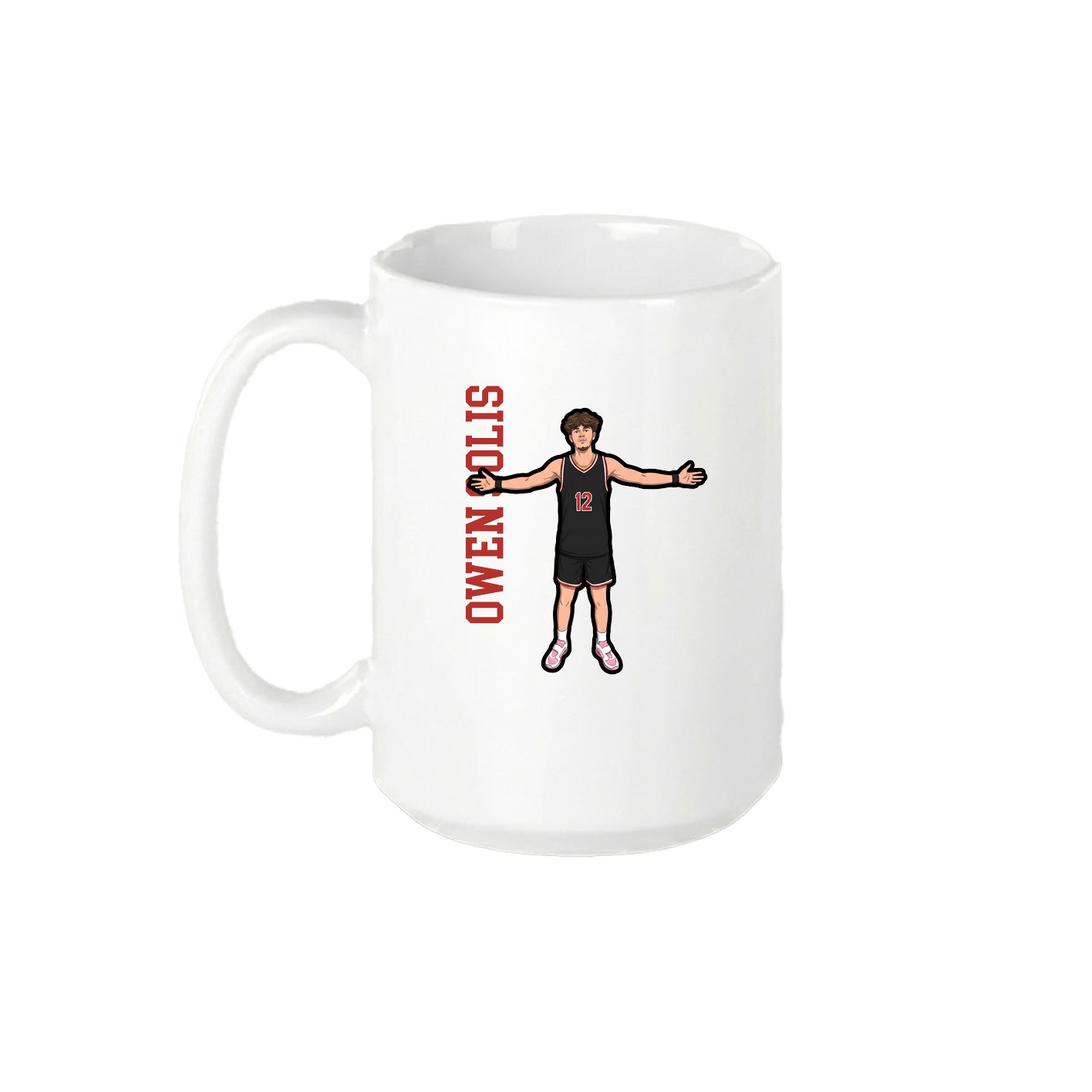 15oz Coffee Mug — Name Vertical in White