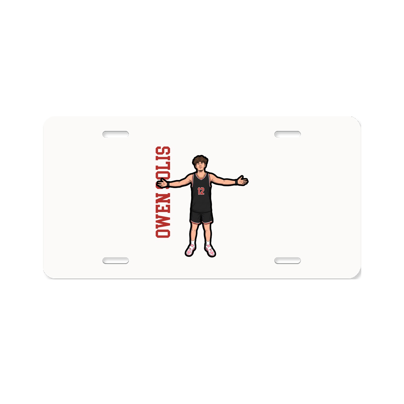 License Plate — Name Vertical in Classic