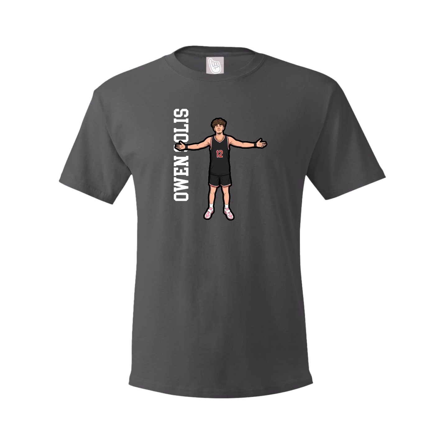 Tee — Name Vertical in Grey
