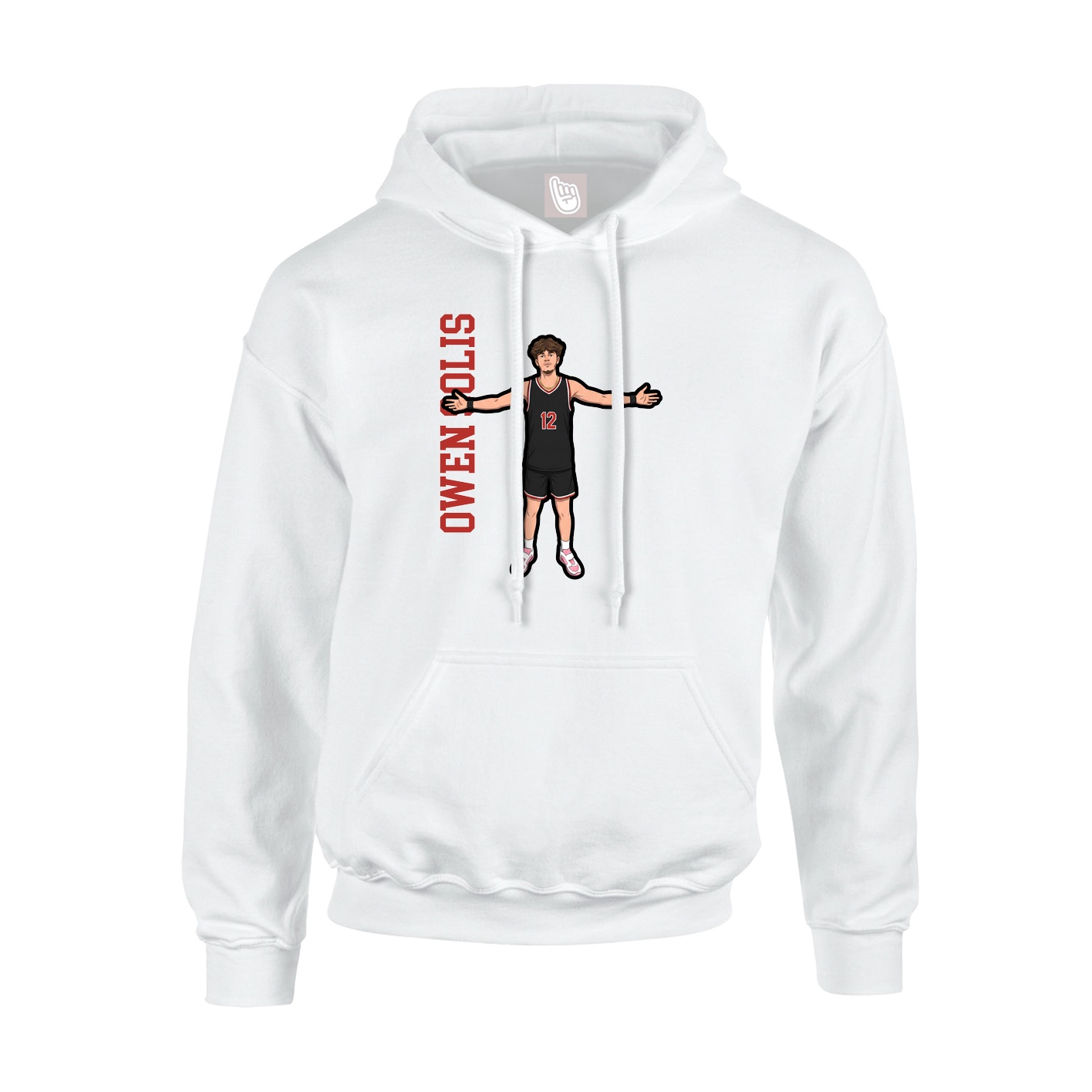 Hoodie — Name Vertical in White