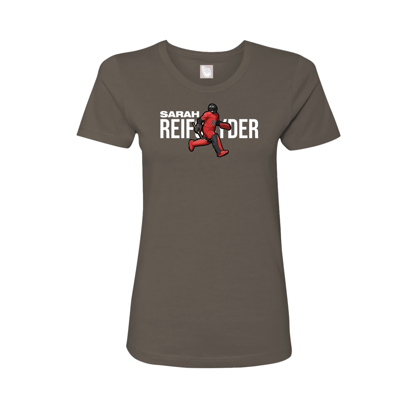 Fitted Women's Tee — Player Name in Grey