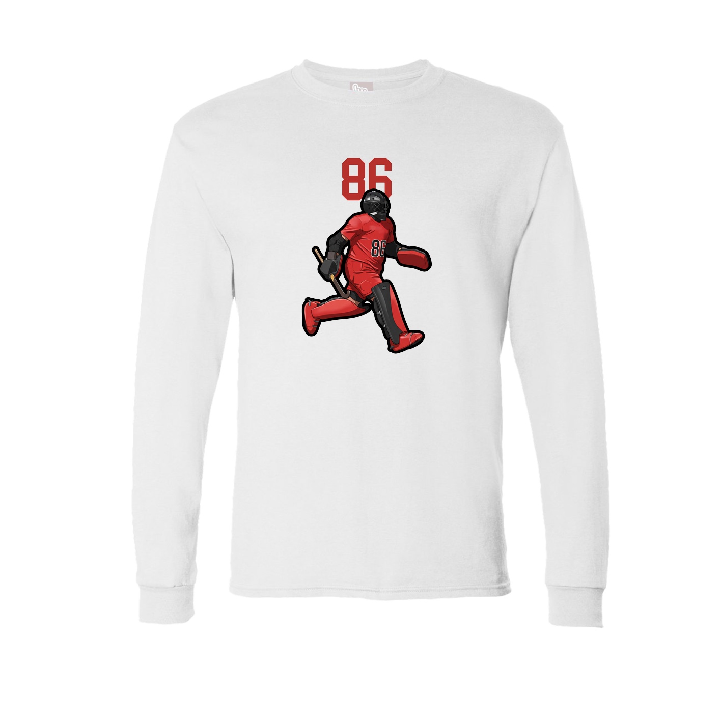 Long Sleeve Tee — Number Top in White